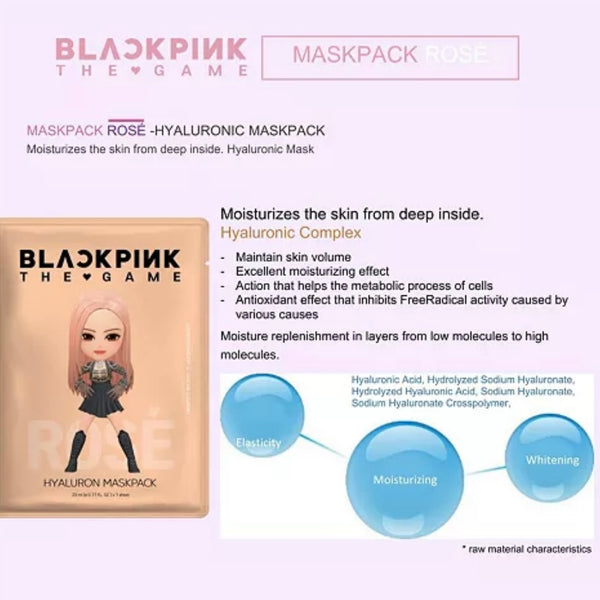 BLACKPINK ROSE Sheet Mask HYALURONIC ACID (7 sheets)